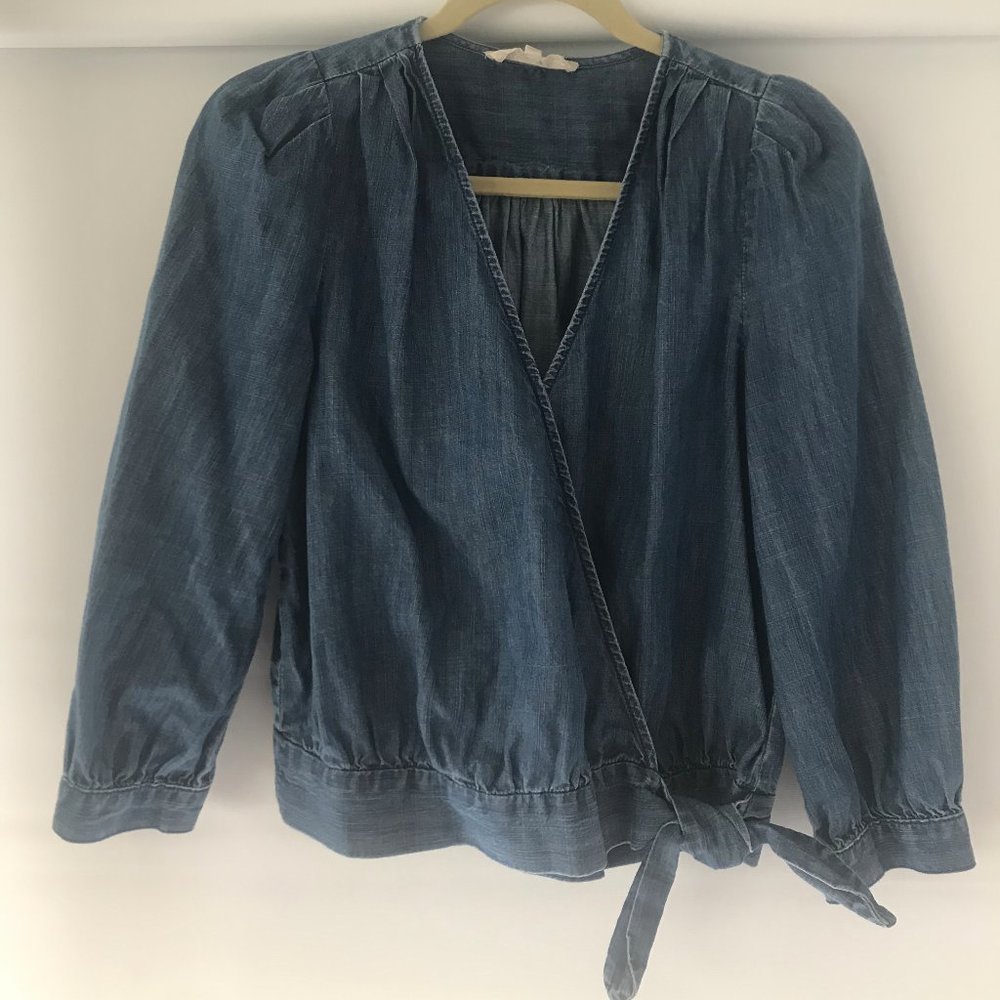 Madewell Denim Wrap Top